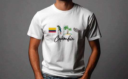 Colombia T-Shirt | Unisex HTV Graphic Tee | Colombia Souvenir Shirt | Cultural Icons Tee | Colombian Heritage Shirt